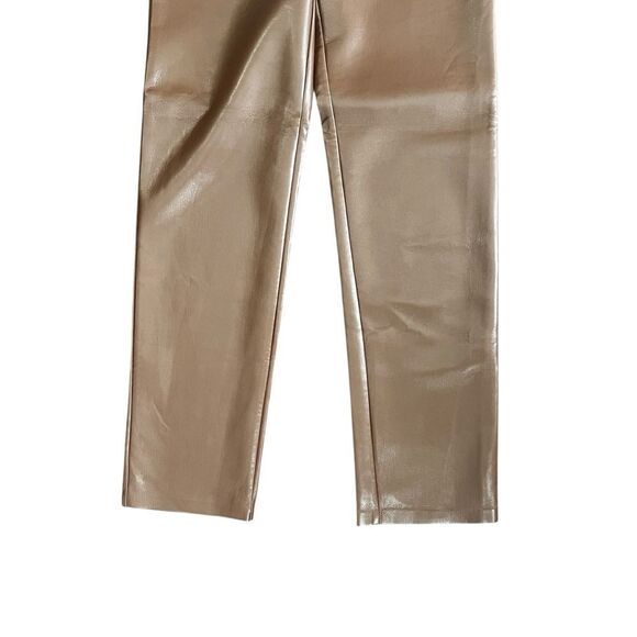 Aritzia Wilfred The Melina High Rise Vegan Leather Pants Brown Size 6 - Picture 4 of 11